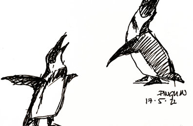 Pinguin am Morgen